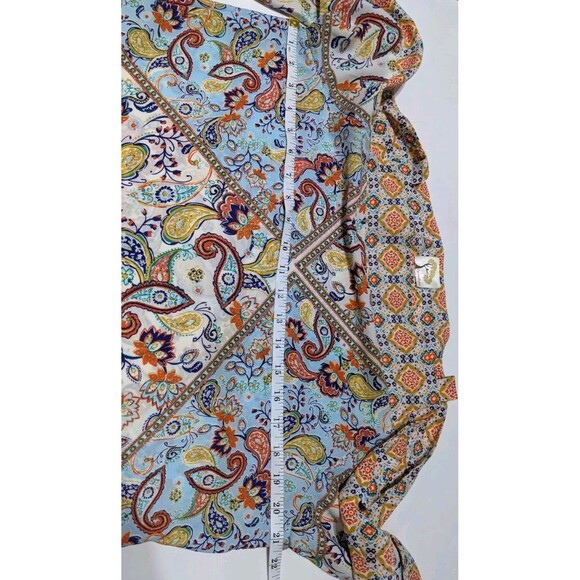 Fig & Flower Blouse Top Womens Size M Paisley Summer Spring Shirt - Picture 8 of 8